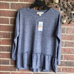 NWT Michael Kors size S ruffle peplum top shirt